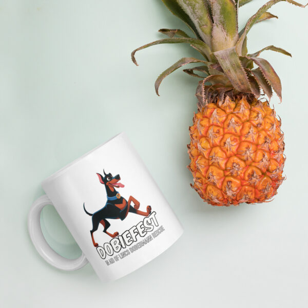 Dobiefest White glossy mug - Image 4