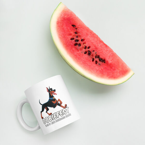 Dobiefest White glossy mug - Image 5